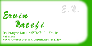 ervin matefi business card